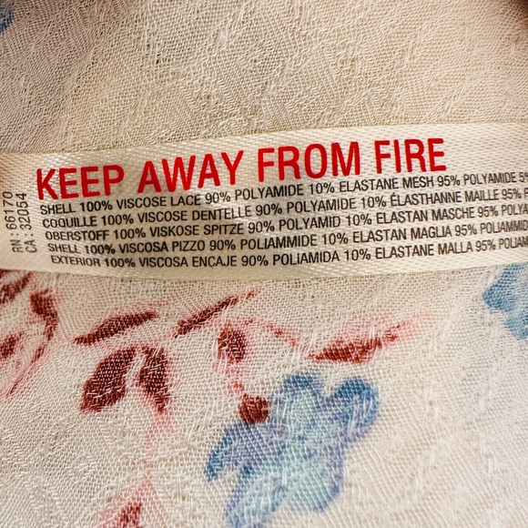 New Free People Take It Away Boho Ruffle Lace Floral Bodysuit Blouse Top - Picture 9 of 10